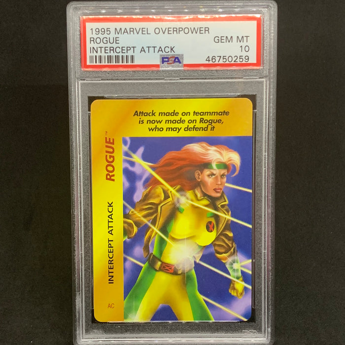 Marvel Overpower 1995 - Rogue - Intercept Attack - PSA 10 Vintage Trading Card Singles Fleer   