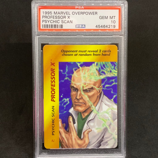 Marvel Overpower 1995 - Professor X - Psychic Scan - PSA 10 Vintage Trading Card Singles Fleer   