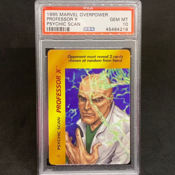 Marvel Overpower 1995 - Professor X - Psychic Scan - PSA 10 Vintage Trading Card Singles Fleer