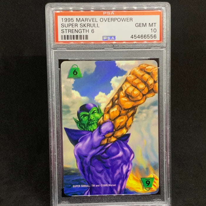 Marvel Overpower 1995 - Strength 6 - Super Skrull - PSA 10 Vintage Trading Card Singles Fleer   