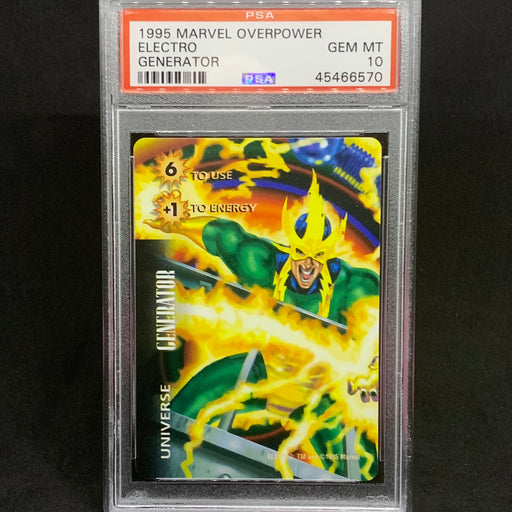 Marvel Overpower 1995 - Electro - Generator - PSA 10 Vintage Trading Card Singles Fleer   