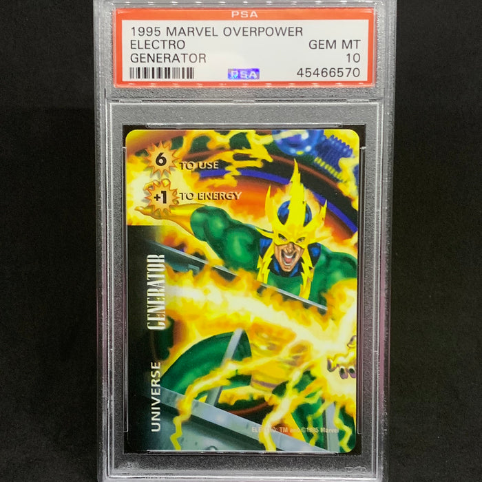 Marvel Overpower 1995 - Electro - Generator - PSA 10 Vintage Trading Card Singles Fleer