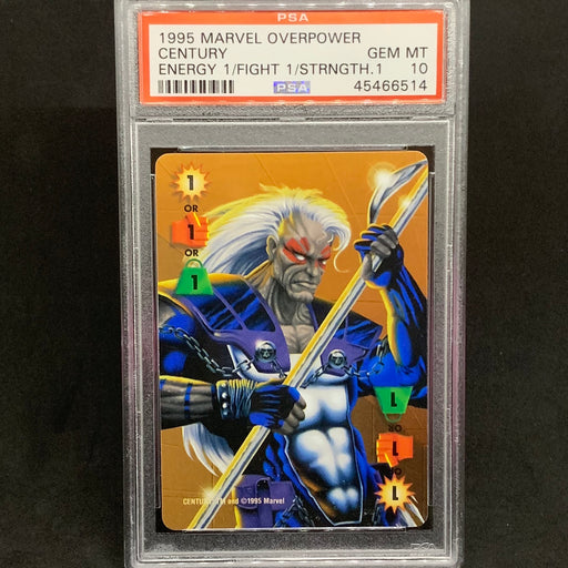 Marvel Overpower 1995 - Energy/Fighting/Strength 1 - Century- PSA 10 Vintage Trading Card Singles Fleer   