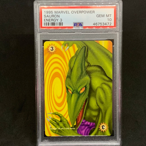 Marvel Overpower 1995 - Energy 3 - Sauron - PSA 10 Vintage Trading Card Singles Fleer   