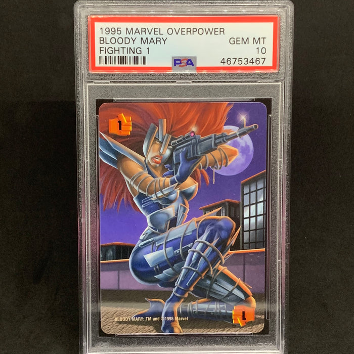 Marvel Overpower 1995 - Fighting 1 - Bloody Mary - PSA 10 Vintage Trading Card Singles Fleer
