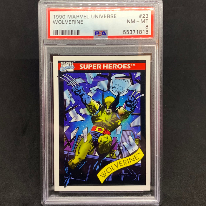 Marvel Universe 1990 - 023 - Wolverine - PSA 8 Vintage Trading Card Singles Impel
