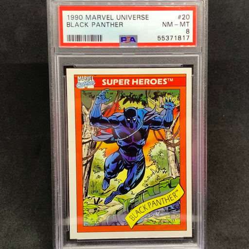 Marvel Universe 1990 - 020 - Black Panther - PSA 8 Vintage Trading Card Singles Impel   