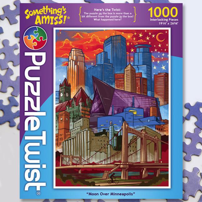 Moon Over Minneapolis - 1,000 Pieces Puzzles Heroic Goods and Games   
