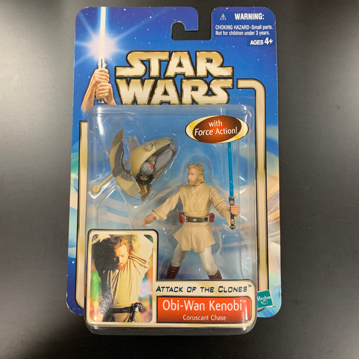 Star Wars - Attack of the Clones - Obi-Wan Kenobi - Coruscant Chase Vintage Toy Heroic Goods and Games   