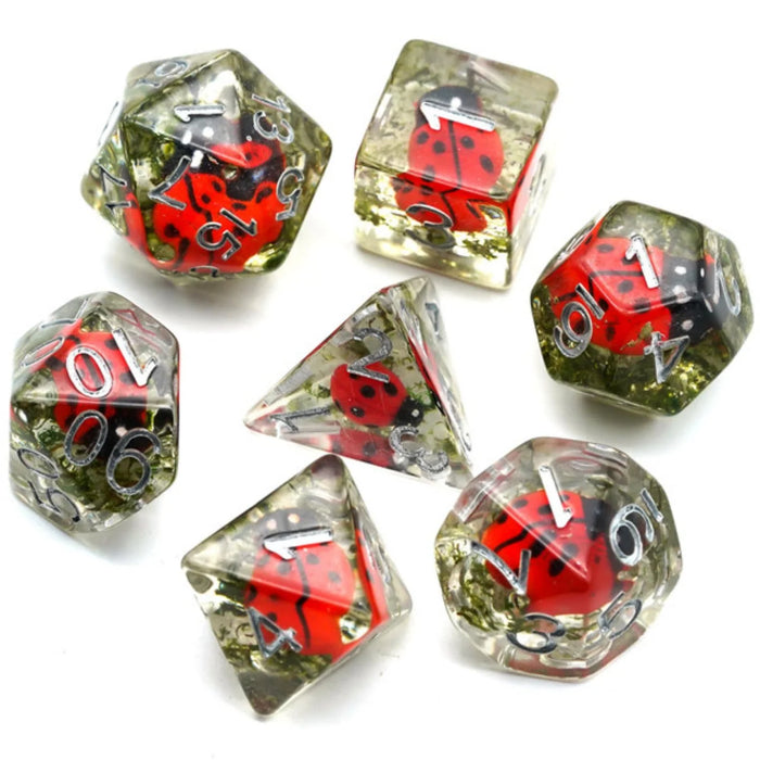 Red Ladybug RPG Dice Set Accessories Foam Brain   