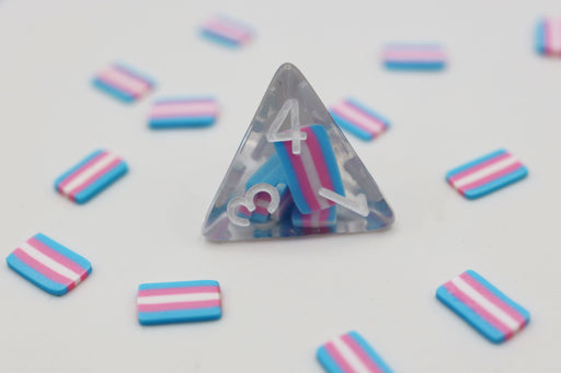 Transgender Flag RPG Dice Set Accessories Foam Brain   