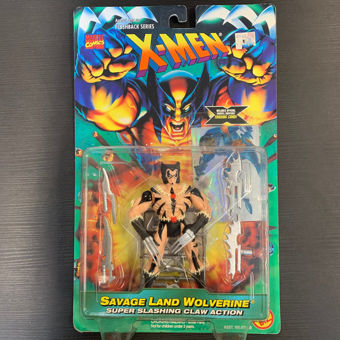 X-Men Toybiz - Wolverine in Savage Land with Punisher 2099 Power Blast card- in Package Vintage Toy Heroic Goods and Games   