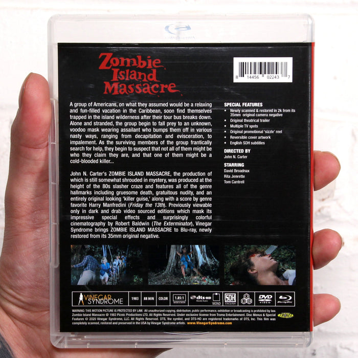 Zombie Island Massacre - Blu-Ray/DVD - Limited Edition Slipcover - Sealed Media Vinegar Syndrome   