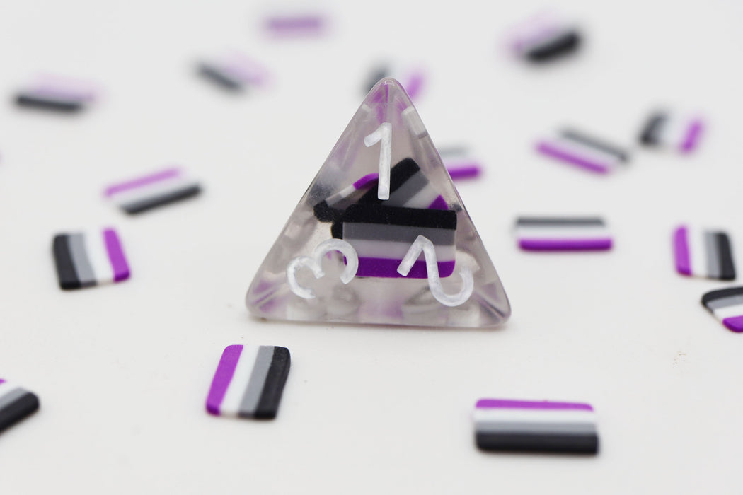 Asexual Flag RPG Dice Set Accessories Foam Brain   