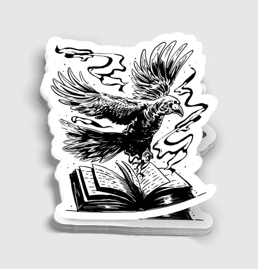 Ink Style Reading Raven Sticker - 3" Gift Mimic Gaming Co   