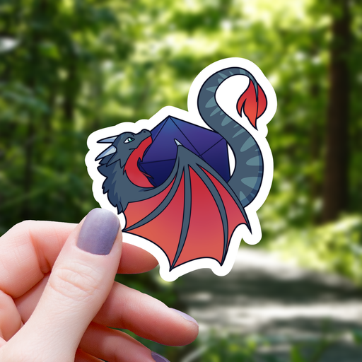 Dragon Wrapped Around D20 Sticker - 3" Gift Mimic Gaming Co   