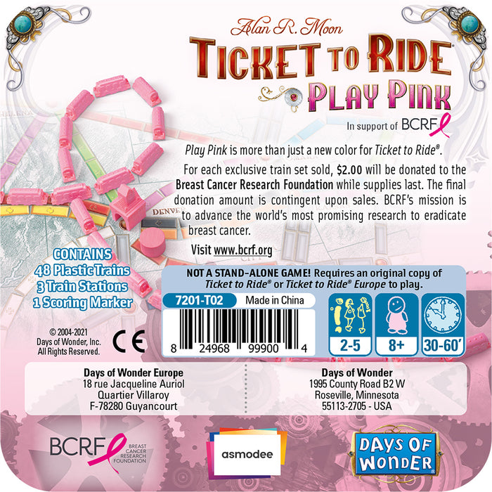 Ticket to Ride: Play Pink Board Games ASMODEE NORTH AMERICA   