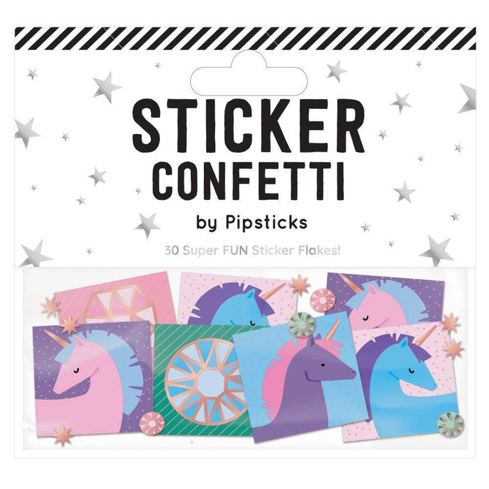 Sparkling Unicorns Sticker Confetti Gift Pipsticks   