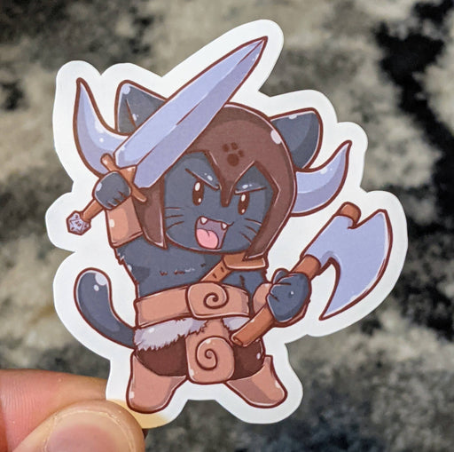 Barbarian Cat RPG Inspired Class Sticker - 3" Gift Mimic Gaming Co   