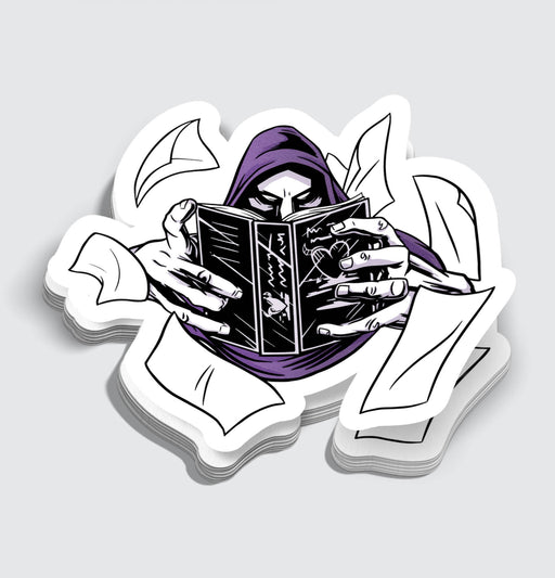 Demon With Books Flying Around Sticker - 3" Gift Mimic Gaming Co   