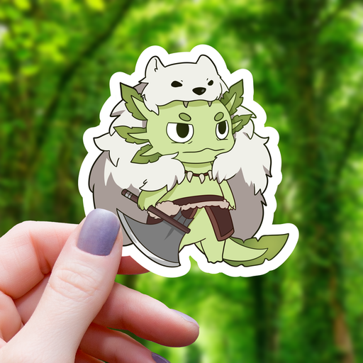 Axolotl Barbarian RPG Inspired Class Sticker - 3" Gift Mimic Gaming Co   