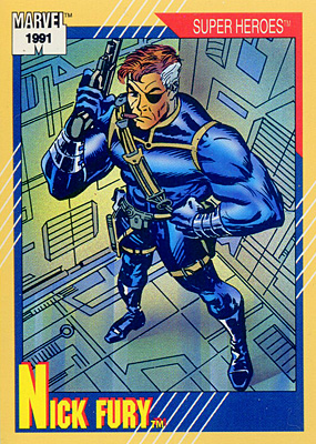 Marvel Universe 1991 - 052 - Nick Fury Vintage Trading Card Singles Impel   