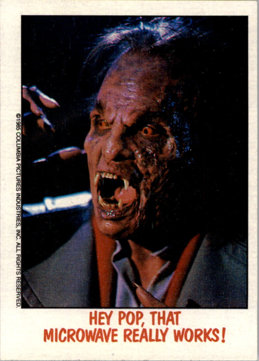 Fright Flicks 1988 - 82 - Fright Night - Hey Pop, That Microwave Really Works! Vintage Trading Card Singles Topps   