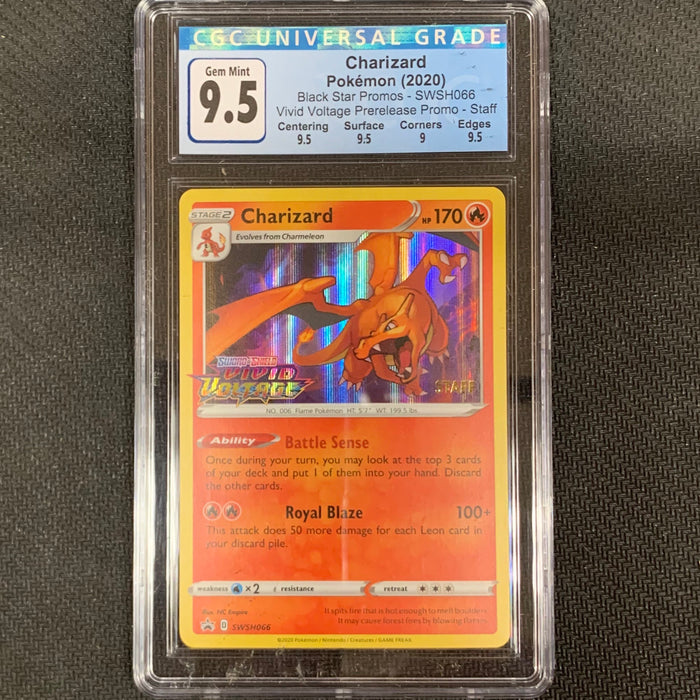 Pokemon - Charizard  - Vivid Voltage Prerelase Staff Promo - CCG 9.5 Vintage Trading Card Singles Pokemon   