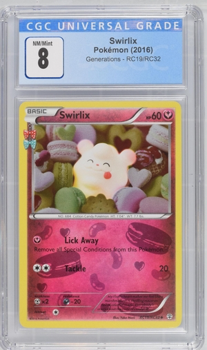 Pokemon - Swirlix - Generations 2016 - CGC 8.0 Vintage Trading Card Singles Pokemon   