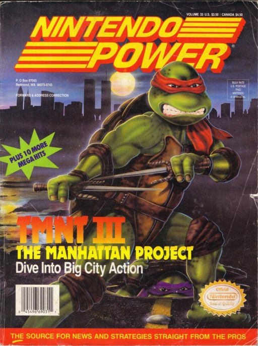 Nintendo Power - Issue 033 - Teenage Mutant Ninja Turtles III - The Manhattan Project Odd Ends Nintendo   