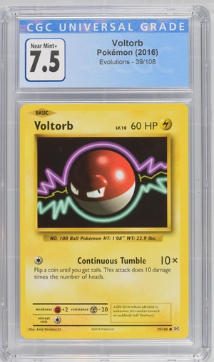 Pokemon - Voltorb - Evolutions 2016 - CGC 7.5 Vintage Trading Card Singles Pokemon   