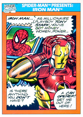 Marvel Universe 1990 - 159 - Spider-Man Presents - Iron Man Vintage Trading Card Singles Impel   