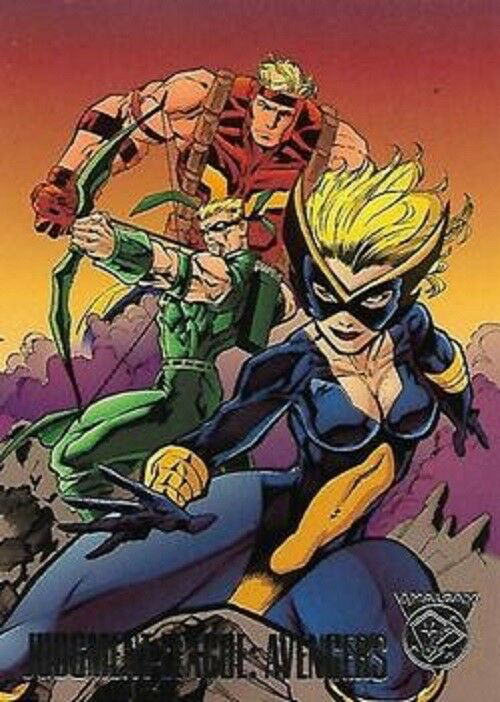 Marvel DC Amalgam 1996 - 18 - JLA: Canary/Goliath, Hawkeye Vintage Trading Card Singles Skybox