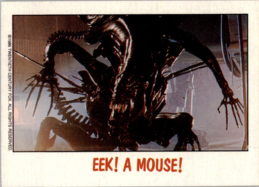Fright Flicks 1988 - 23 - Aliens - Eek! A Mouse! Vintage Trading Card Singles Topps
