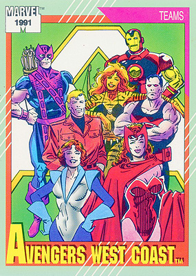 Marvel Universe 1991 - 152 - Avengers West Coast Vintage Trading Card Singles Impel   