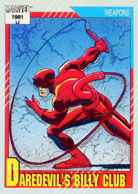 Marvel Universe 1991 - 129 - Daredevil's Billy Club Vintage Trading Card Singles Impel