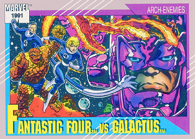 Marvel Universe 1991 - 107 - Fantastic Four vs. Galactus Vintage Trading Card Singles Impel   