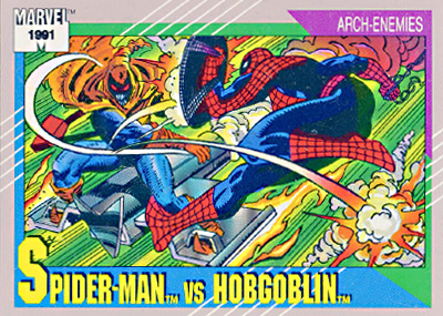Marvel Universe 1991 - 098 - Spider-Man vs. Hobgoblin Vintage Trading Card Singles Impel   