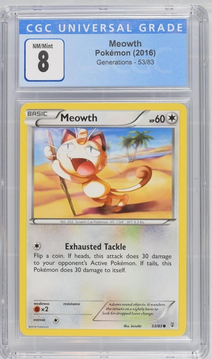 Pokemon - Meowth - Generations 2016 - CGC 8.0 Vintage Trading Card Singles Pokemon   