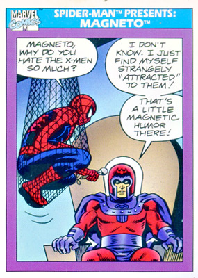 Marvel Universe 1990 - 156 - Spider-Man Presents - Magneto Vintage Trading Card Singles Impel   
