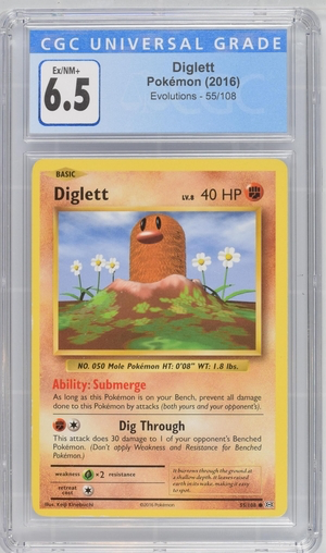 Pokemon - Diglett - Evolutions 2016 - CGC 6.5 Vintage Trading Card Singles Pokemon   