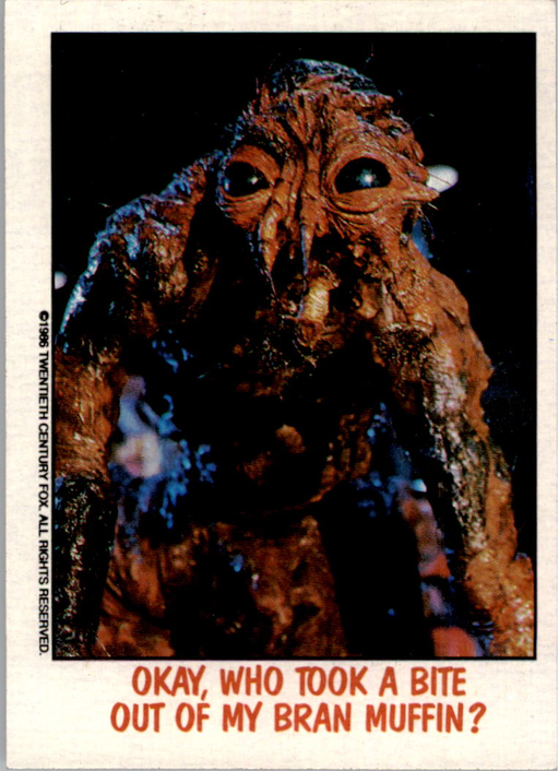 Fright Flicks 1988 - 09 - The Fly - Okay, Who Took a Bite Out of My Bran Muffin? Vintage Trading Card Singles Topps