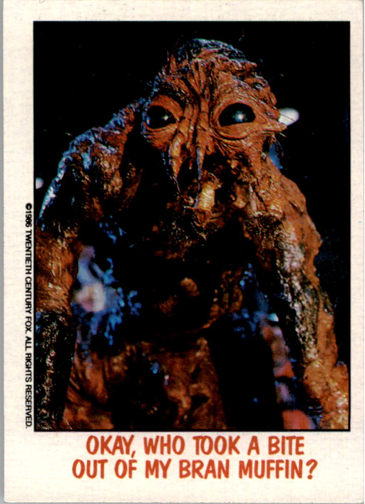 Fright Flicks 1988 - 09 - The Fly - Okay, Who Took a Bite Out of My Bran Muffin? Vintage Trading Card Singles Topps   
