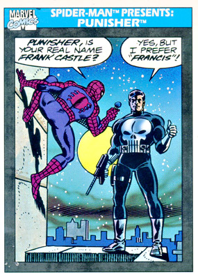 Marvel Universe 1990 - 155 - Spider-Man Presents - Punisher Vintage Trading Card Singles Impel   