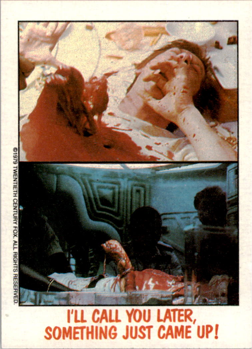 Fright Flicks 1988 - 74 - Alien - I'll Call You Later, Something Just Came Up! Vintage Trading Card Singles Topps   