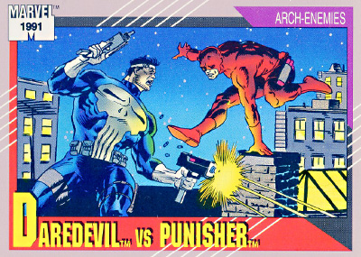 Marvel Universe 1991 - 116 - Daredevil vs. Punisher Vintage Trading Card Singles Impel   