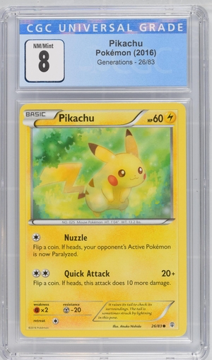 Pokemon - Pikachu 26/83 - Generations 2016 - CGC 8.0 Heroic Goods and Games Pokemon - Pikachu 26/83 - Generations 2016 - CGC 8.0 Heroic Goods and Games