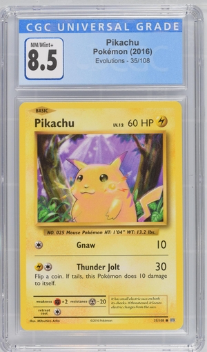 Pokemon - Pikachu - Evolutions 2016 - CGC 8.5 Vintage Trading Card Singles Pokemon   