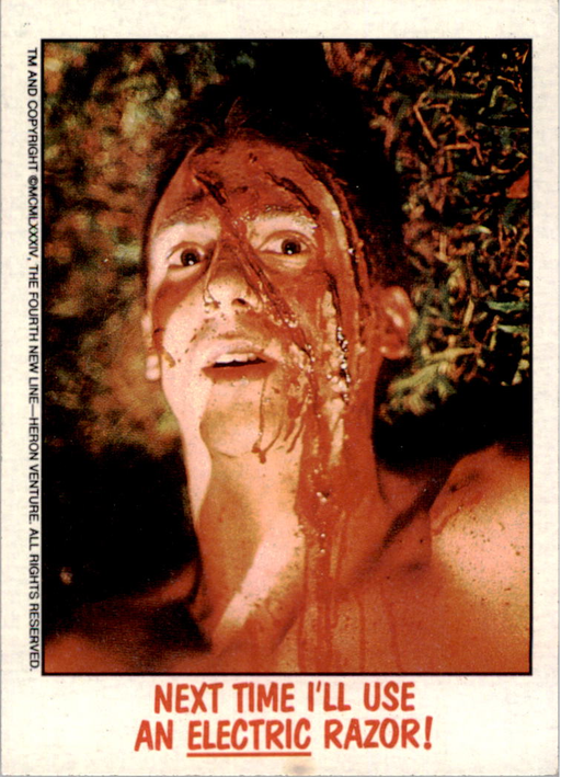 Fright Flicks 1988 - 47 - Nightmare on Elm Street II - Next Time I'll Use an _Electric_ Razor! Vintage Trading Card Singles Topps   