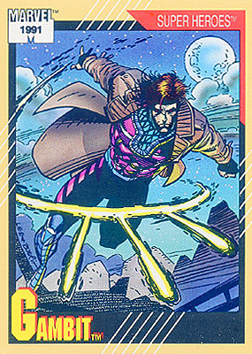 Marvel Universe 1991 - 017 - Gambit Vintage Trading Card Singles Impel   